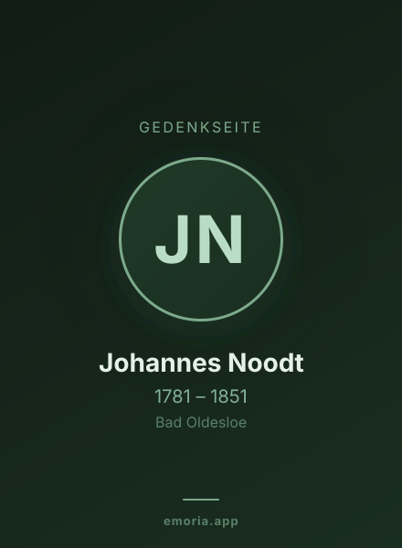 Gedenkportrait von Johannes Noodt
