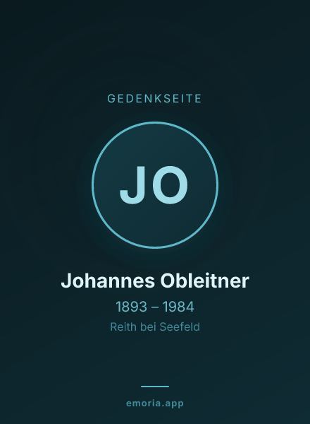 Gedenkportrait von Johannes Obleitner