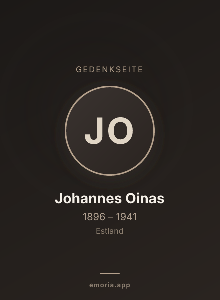 Gedenkportrait von Johannes Oinas