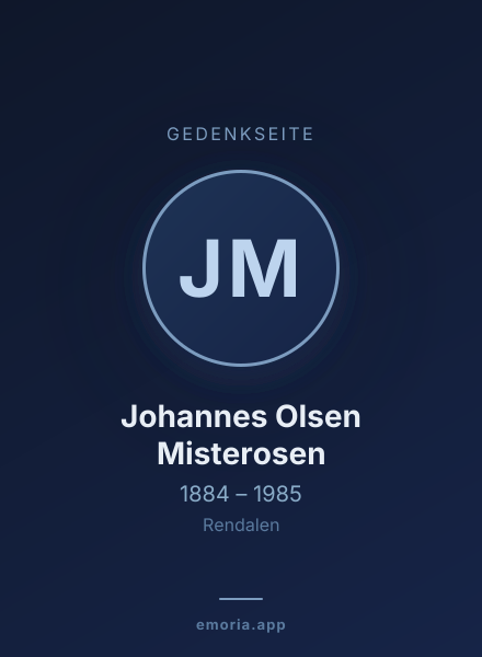 Gedenkportrait von Johannes Olsen Misterosen
