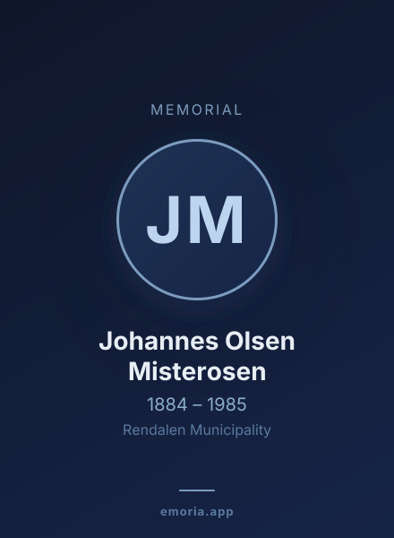 Memorial portrait of Johannes Olsen Misterosen