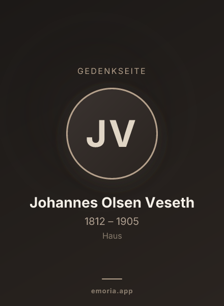 Gedenkportrait von Johannes Olsen Veseth