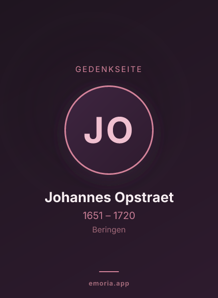Gedenkportrait von Johannes Opstraet