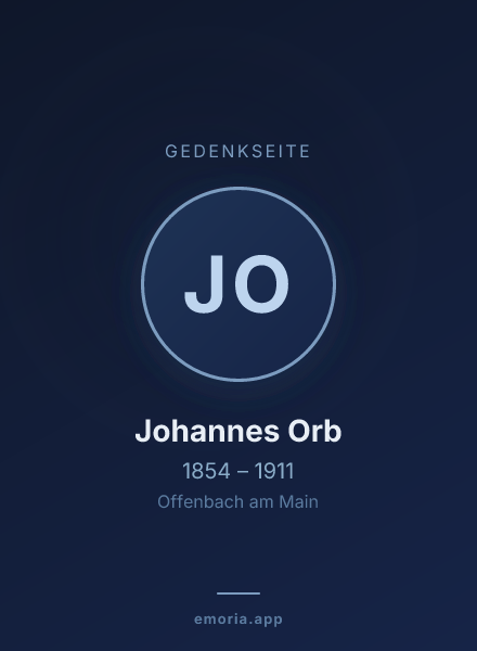Gedenkportrait von Johannes Orb