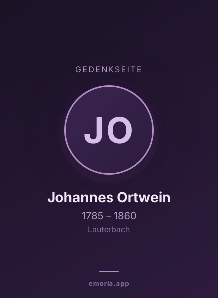 Gedenkportrait von Johannes Ortwein