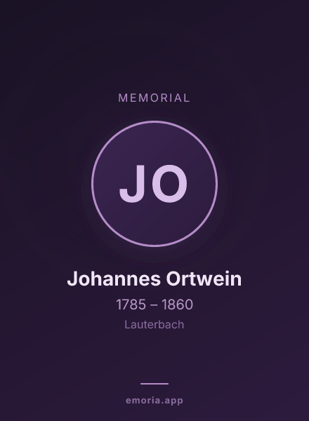 Memorial portrait of Johannes Ortwein
