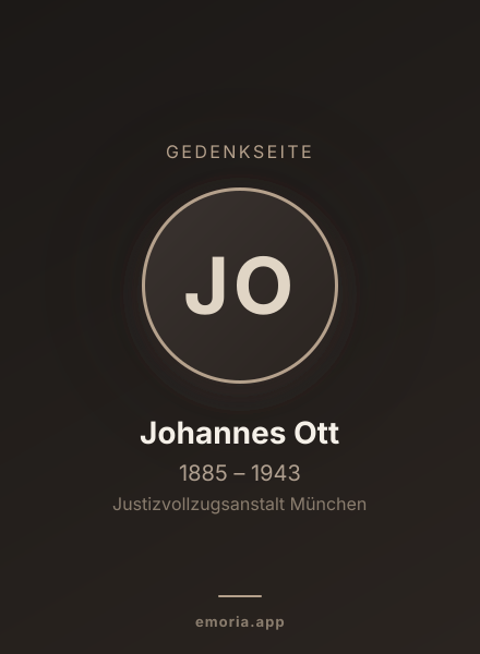 Gedenkportrait von Johannes Ott