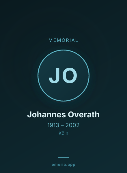 Memorial portrait of Johannes Overath