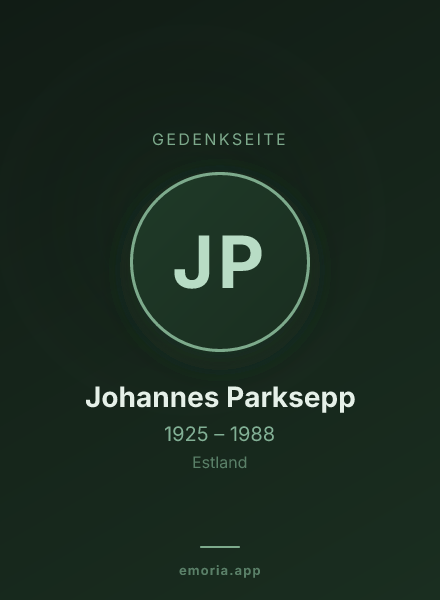 Gedenkportrait von Johannes Parksepp