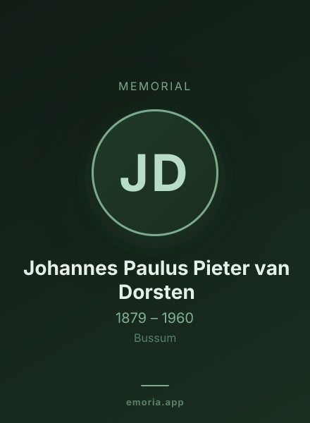 Memorial portrait of Johannes Paulus Pieter van Dorsten