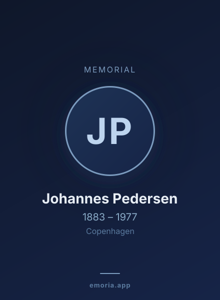 Memorial portrait of Johannes Pedersen
