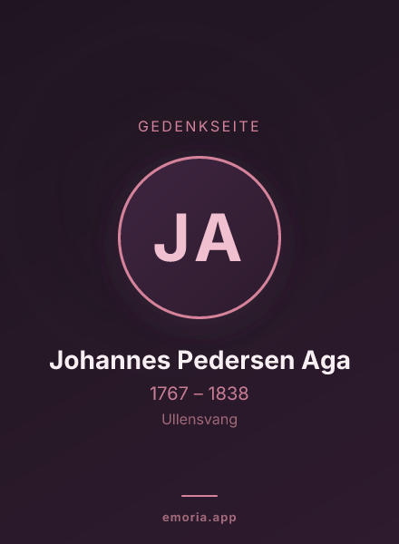 Gedenkportrait von Johannes Pedersen Aga