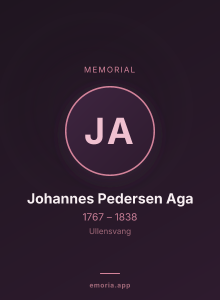 Memorial portrait of Johannes Pedersen Aga