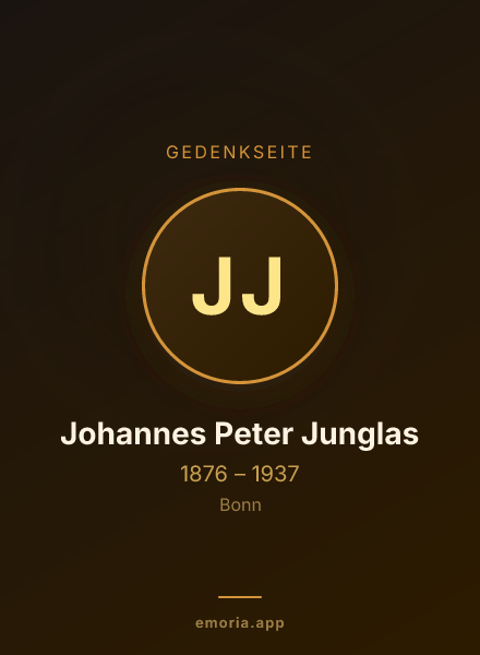 Gedenkportrait von Johannes Peter Junglas