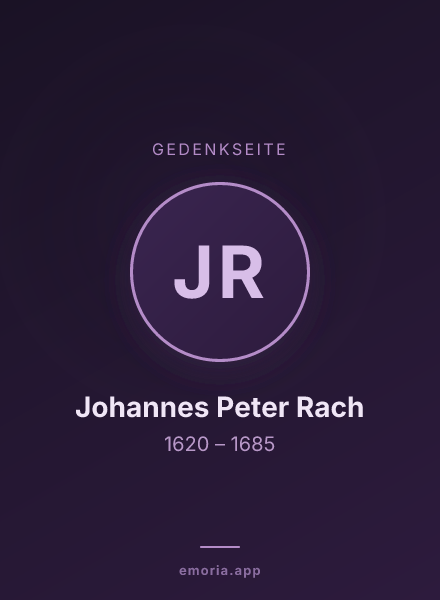 Gedenkportrait von Johannes Peter Rach