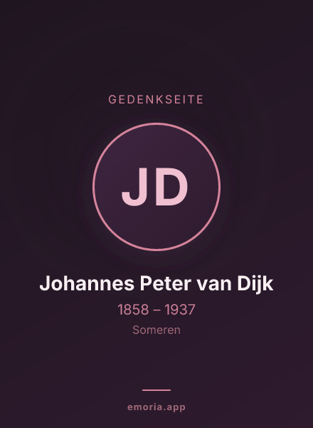 Gedenkportrait von Johannes Peter van Dijk