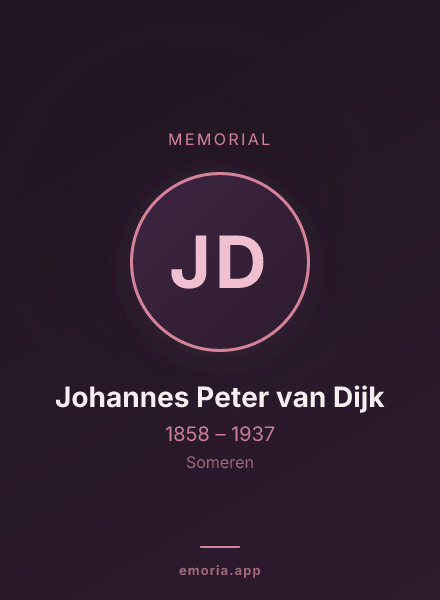 Memorial portrait of Johannes Peter van Dijk