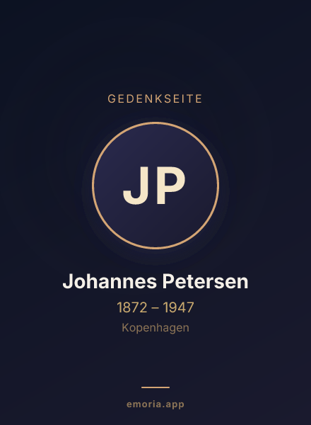 Gedenkportrait von Johannes Petersen