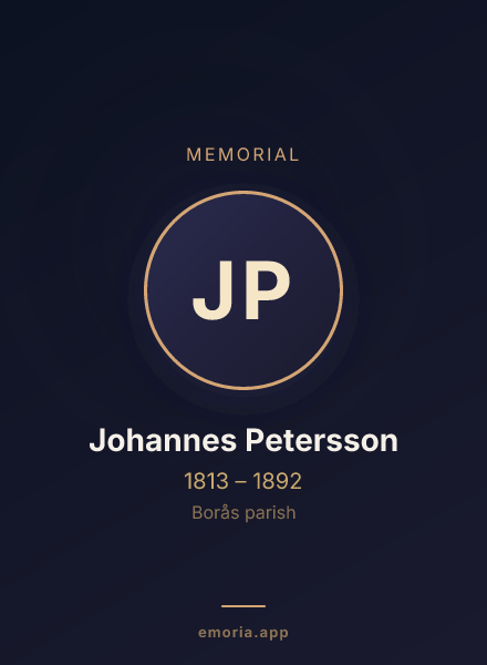 Memorial portrait of Johannes Petersson