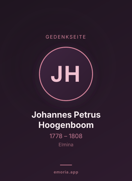 Gedenkportrait von Johannes Petrus Hoogenboom