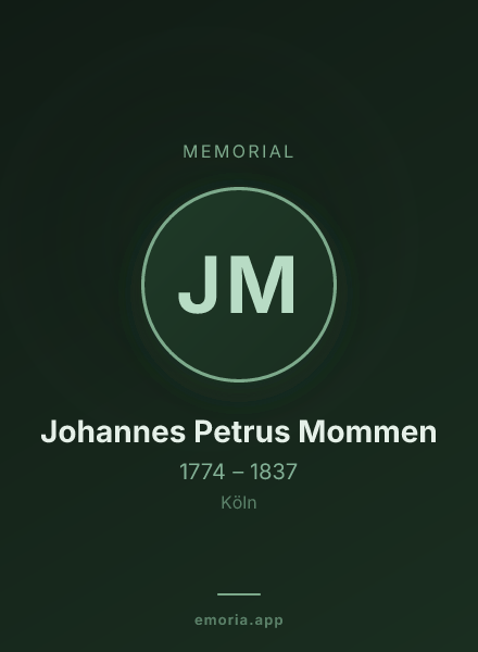 Memorial portrait of Johannes Petrus Mommen