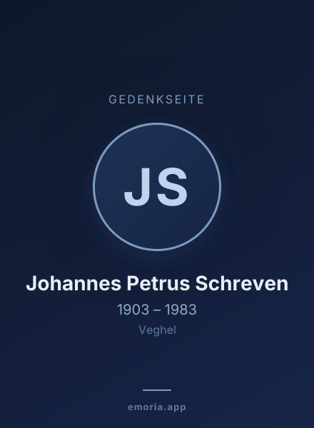 Gedenkportrait von Johannes Petrus Schreven