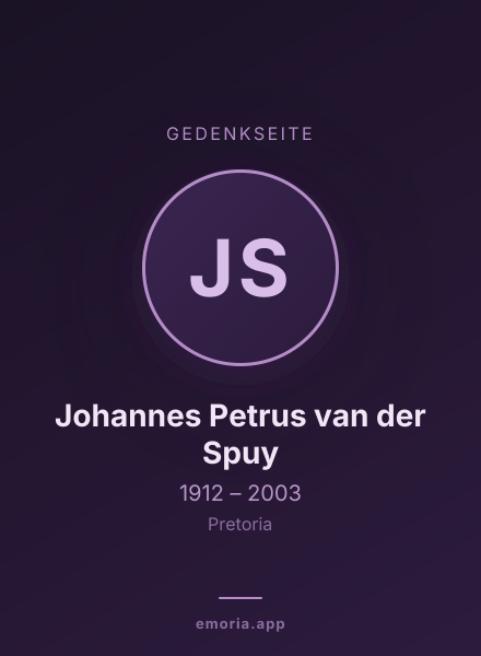 Gedenkportrait von Johannes Petrus van der Spuy