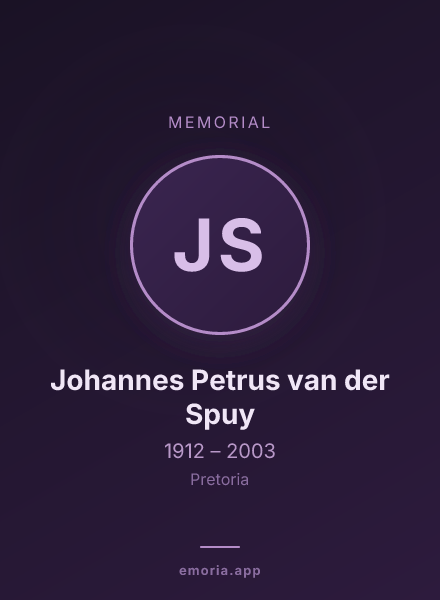 Memorial portrait of Johannes Petrus van der Spuy