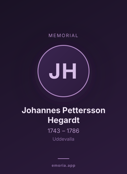 Memorial portrait of Johannes Pettersson Hegardt