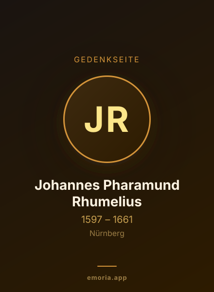 Gedenkportrait von Johannes Pharamund Rhumelius