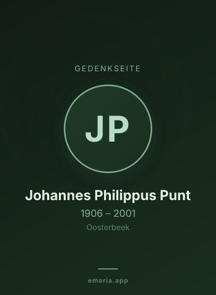 Gedenkportrait von Johannes Philippus Punt