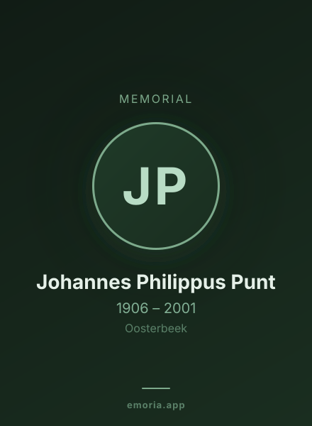 Memorial portrait of Johannes Philippus Punt