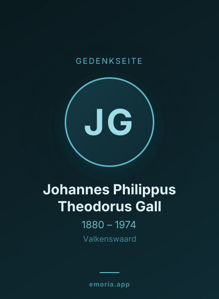 Gedenkportrait von Johannes Philippus Theodorus Gall