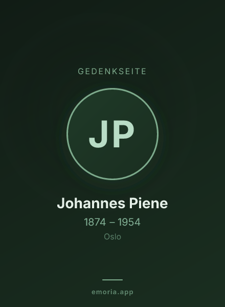 Gedenkportrait von Johannes Piene
