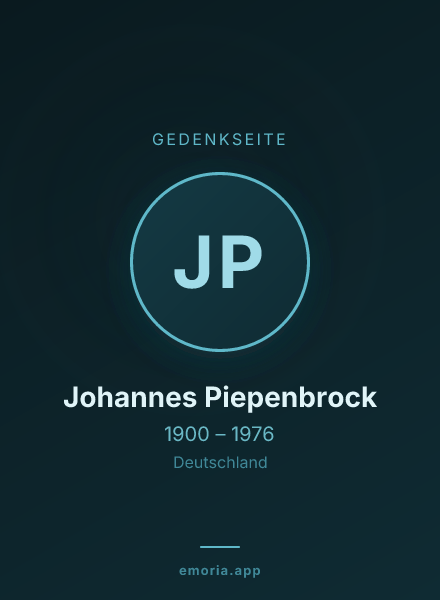 Gedenkportrait von Johannes Piepenbrock