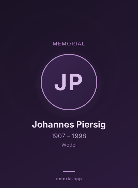 Memorial portrait of Johannes Piersig