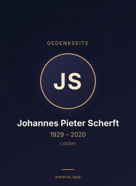 Gedenkportrait von Johannes Pieter Scherft