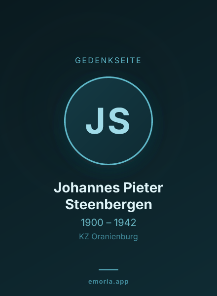 Gedenkportrait von Johannes Pieter Steenbergen