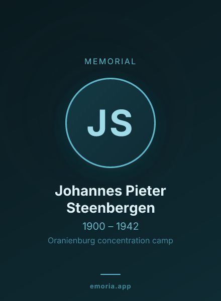 Memorial portrait of Johannes Pieter Steenbergen