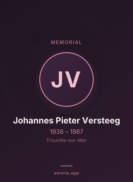 Memorial portrait of Johannes Pieter Versteeg
