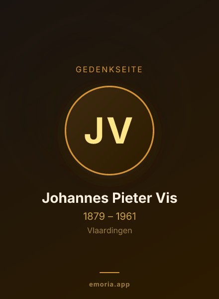 Gedenkportrait von Johannes Pieter Vis