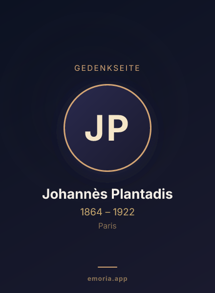 Gedenkportrait von Johannès Plantadis