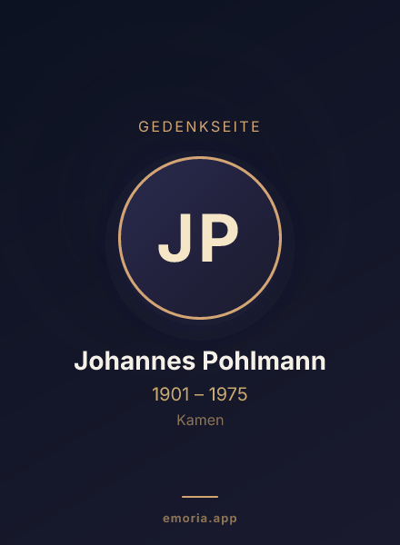 Gedenkportrait von Johannes Pohlmann