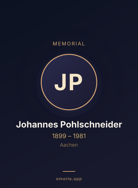 Memorial portrait of Johannes Pohlschneider