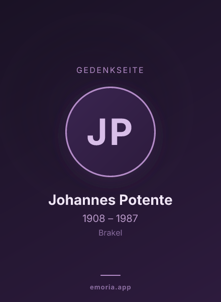 Gedenkportrait von Johannes Potente