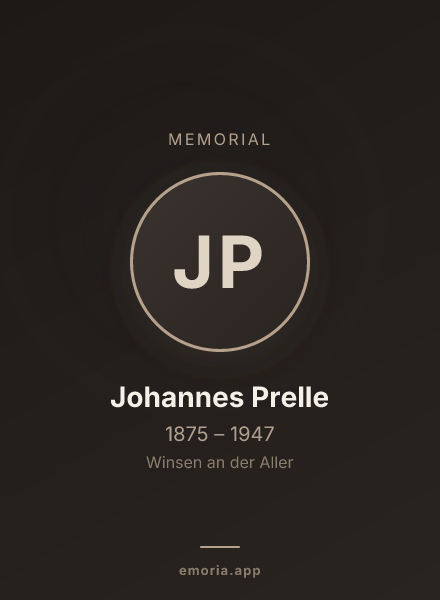 Memorial portrait of Johannes Prelle
