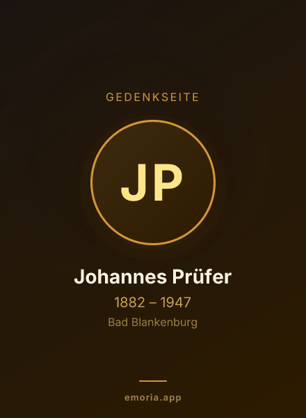 Gedenkportrait von Johannes Prüfer