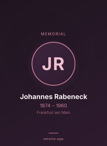 Memorial portrait of Johannes Rabeneck