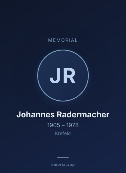 Memorial portrait of Johannes Radermacher