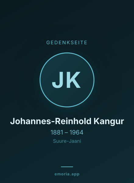 Gedenkportrait von Johannes-Reinhold Kangur